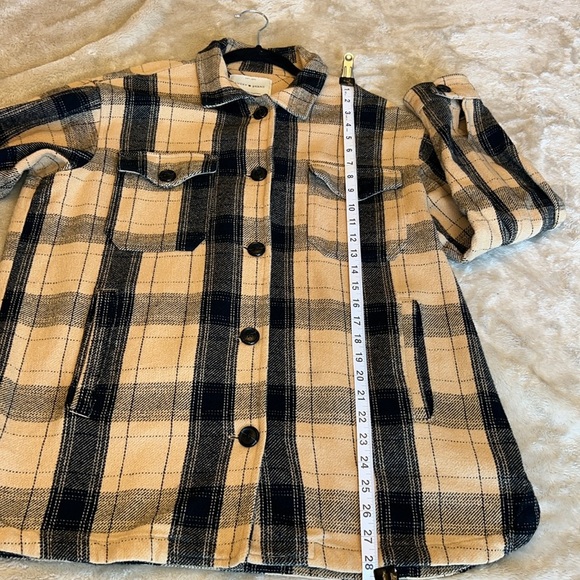 Lucky🍀Brand‎ Plaid Button-Up Jacket in Black and Tan - Picture 9 of 10